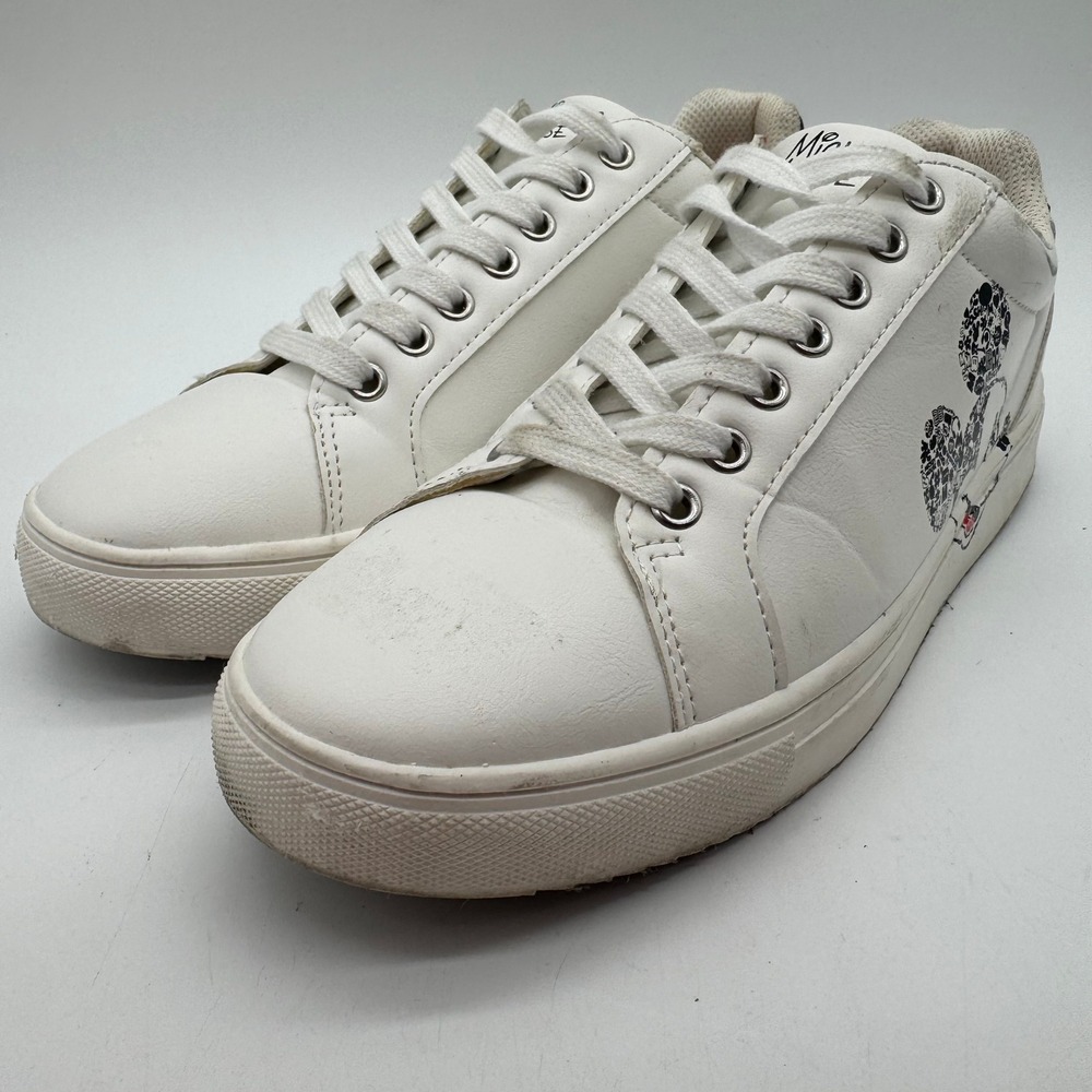 Disney Mickey Mouse Women's Size 10 White Graphic Low Top Sneakers